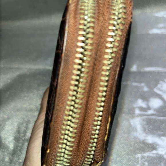 Godane Genuine Crocodile Embossed Leather Long Zippy Wallet. Vtg Exotic Japan! - Picture 5 of 14